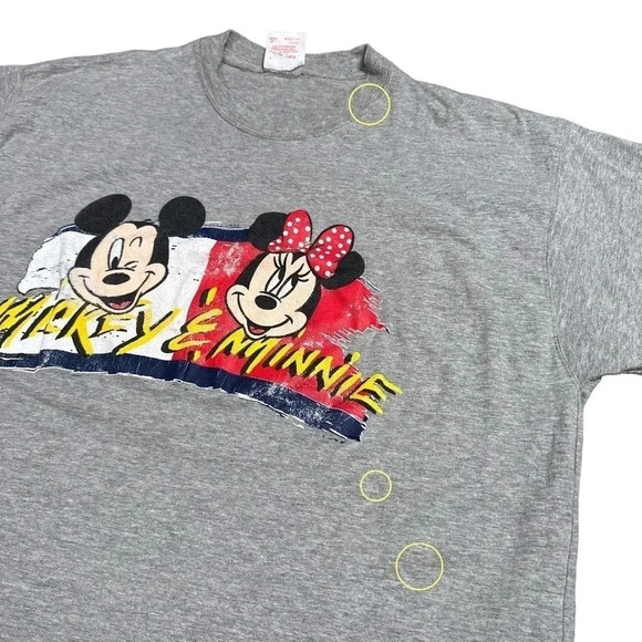 Vintage 90s Disney Mickey Minnie Mouse Tommy Flag Parody T Shirt Mens  XL - Picture 3 of 7